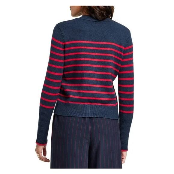 La Ligne x Target Striped Crew Neck Pullover Sweater Navy Blue Red Medium - Picture 2 of 6